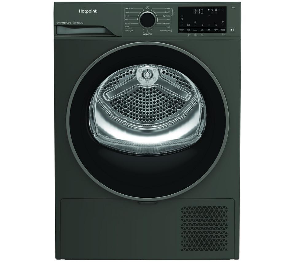 HOTPOINT FabricCare C HD 94M GBS UK WiFi-enabled 9 kg Heat Pump Tumble Dryer - Manhattan Grey