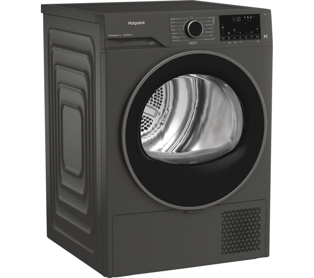HOTPOINT FabricCare C HD 94M GBS UK WiFi-enabled 9 kg Heat Pump Tumble Dryer - Manhattan Grey image number 2 of 13