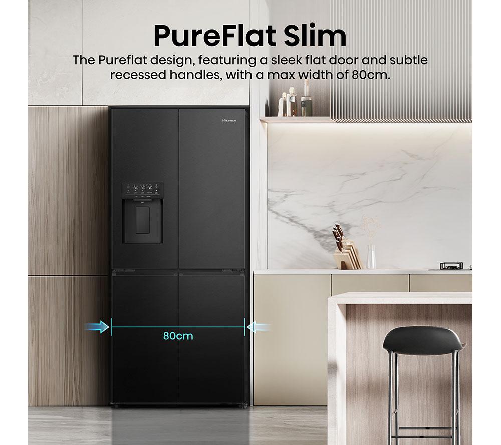 HISENSE PureFlat Slim RQ5P470SYFD Fridge Freezer - Black image number 3 of 13