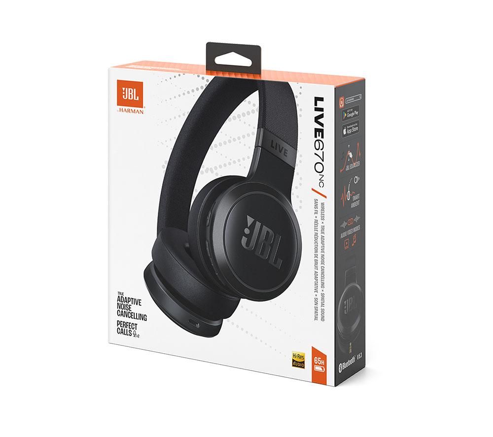 JBL Live 670NC Wireless Bluetooth Noise-Cancelling Headphones - Black image number 10 of 10