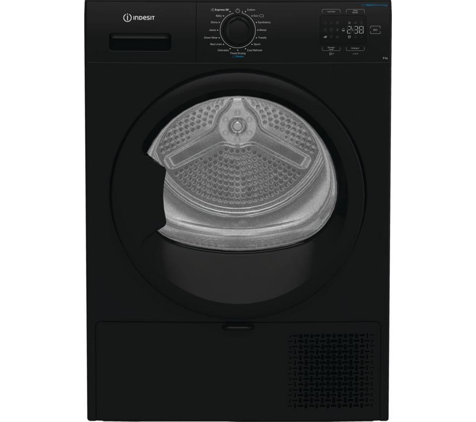 INDESIT C YSD 82D BB UK kg Heat Pump Tumble Dryer - Black