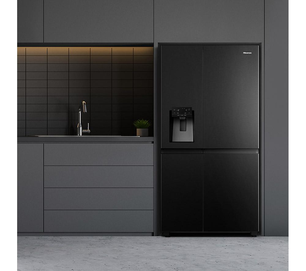 HISENSE PureFlat Infinite RS818N4TFC American-Style Smart Fridge Freezer - Black image number 2 of 12