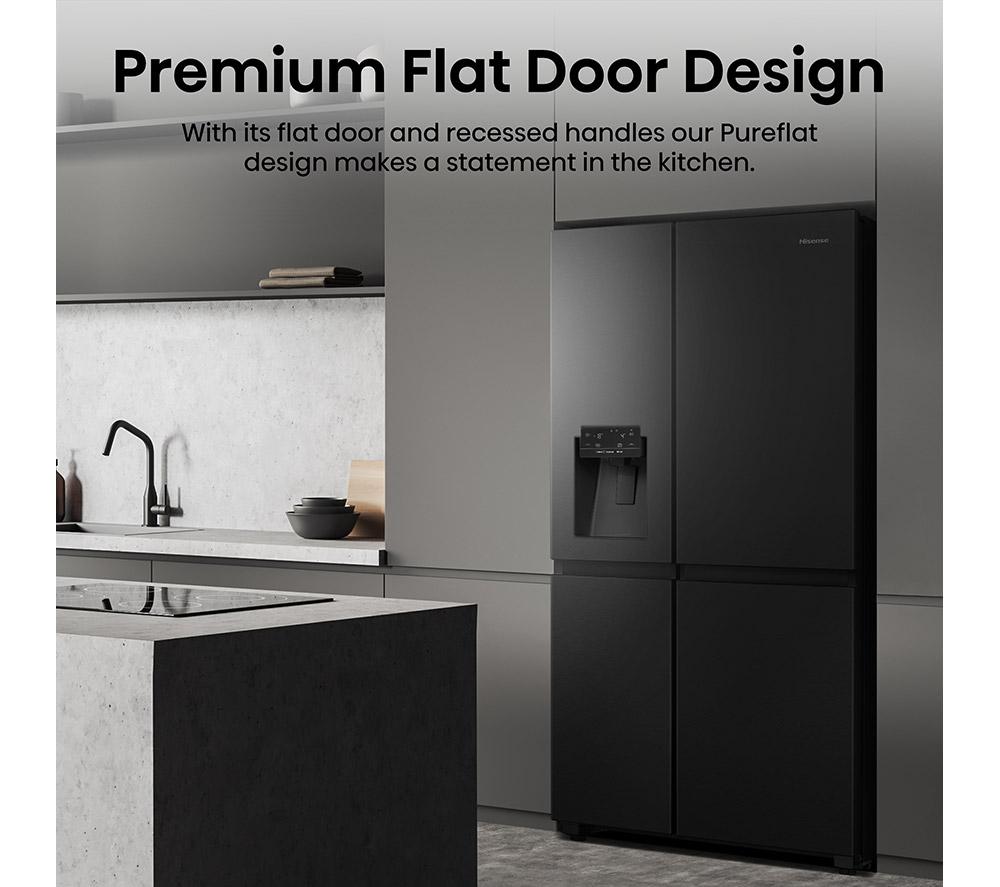 HISENSE PureFlat Infinite RS818N4TFC American-Style Smart Fridge Freezer - Black image number 5 of 12