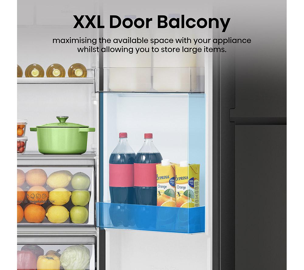 HISENSE PureFlat Infinite RS818N4TFC American-Style Smart Fridge Freezer - Black image number 9 of 12