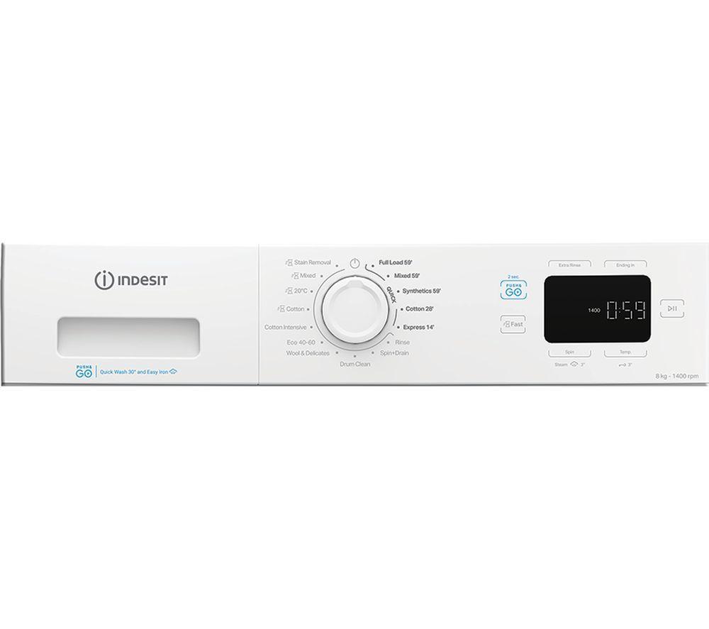 INDESIT Push&Go IP 846 PUSH&GO UK 8 kg 1400 Spin Washing Machine - White image number 2 of 10