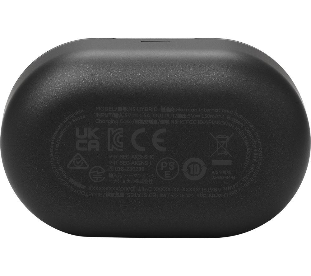 AKG N5 Hybrid Wireless Bluetooth Noise-Cancelling Earbuds - Black image number 3 of 7