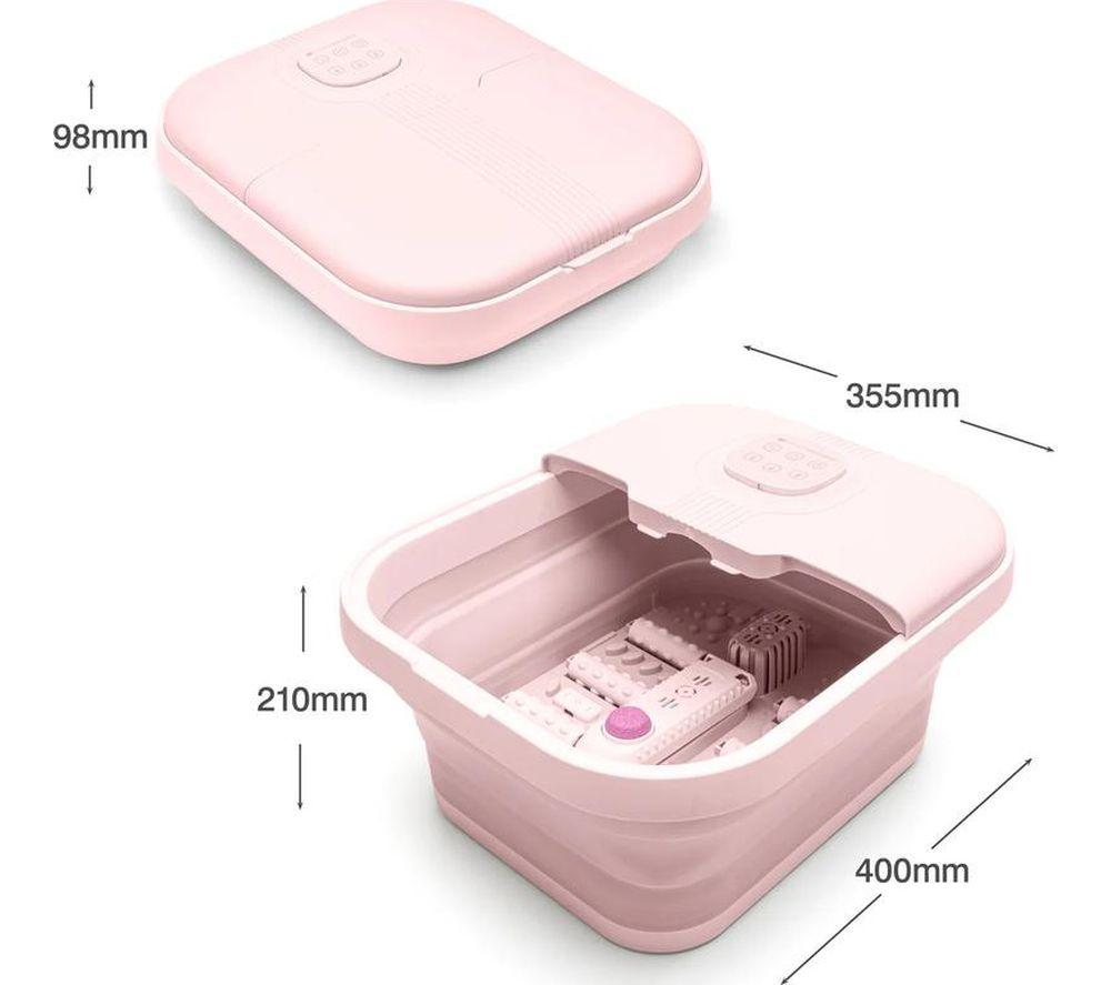RIO Deluxe Foldaway Foot Spa & Massager - Pink image number 5 of 6