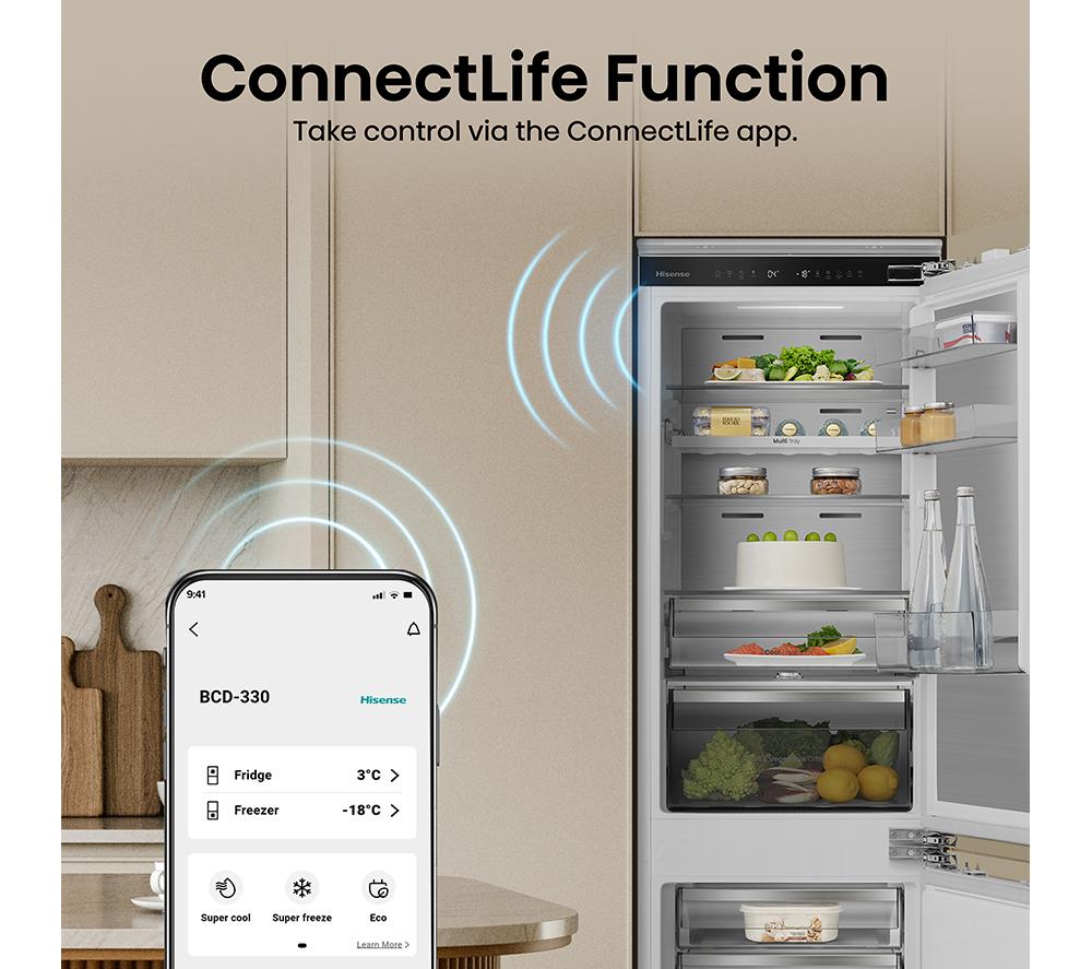 HISENSE RB5B250SSWC Integrated Smart 60/40 Fridge Freezer - Fixed Hinge image number 3 of 16