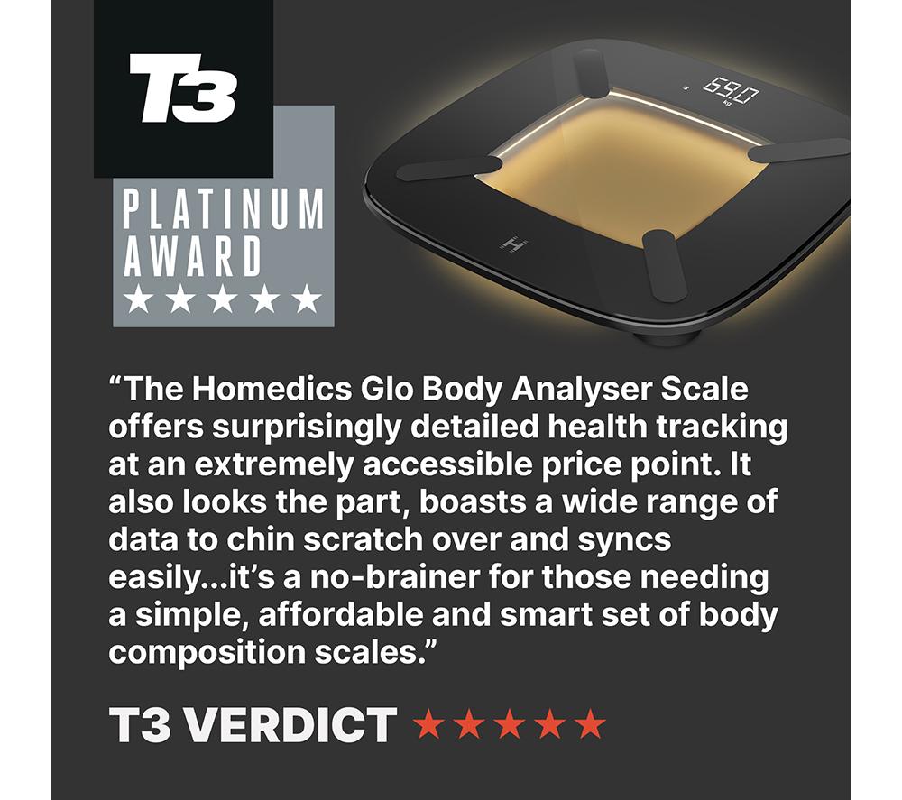 HOMEDICS glo Body Analyser Smart Bathroom Scales - Black image number 11 of 11