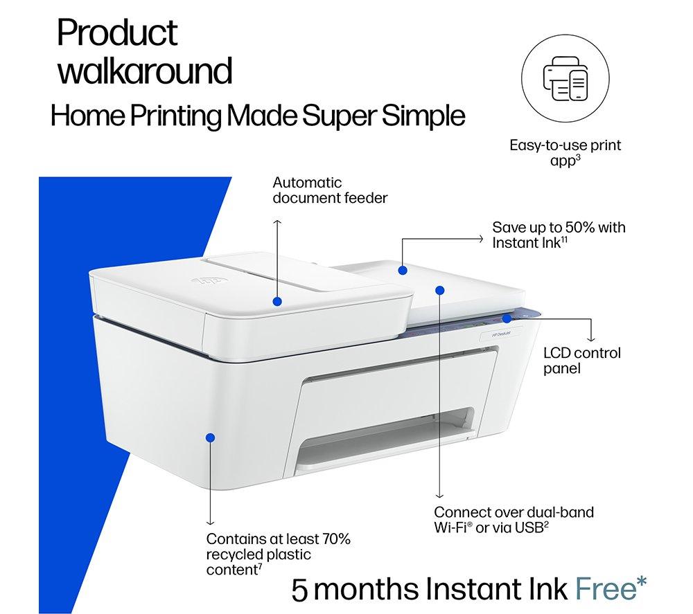 HP DeskJet 4322 All-in-One Wireless Inkjet Printer | Scan & Copy | 5 Months Free Instant Ink image number 3 of 20