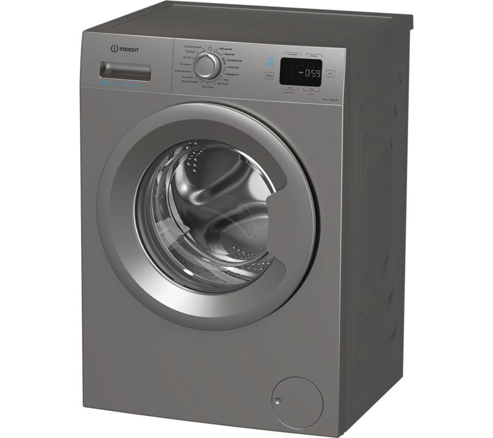 INDESIT Push&Go IP 846S PUSH&GO UK 8 kg 1400 Spin Washing Machine - Silver image number 3 of 7