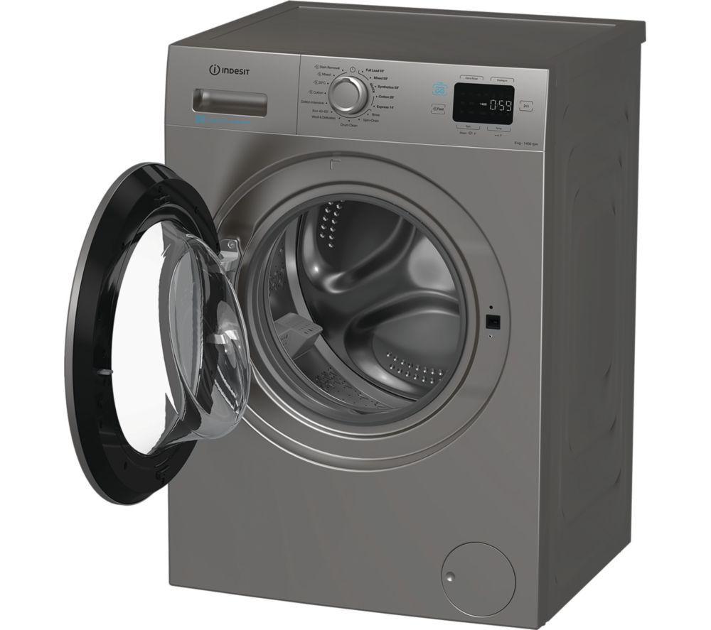 INDESIT Push&Go IP 846S PUSH&GO UK 8 kg 1400 Spin Washing Machine - Silver image number 5 of 7