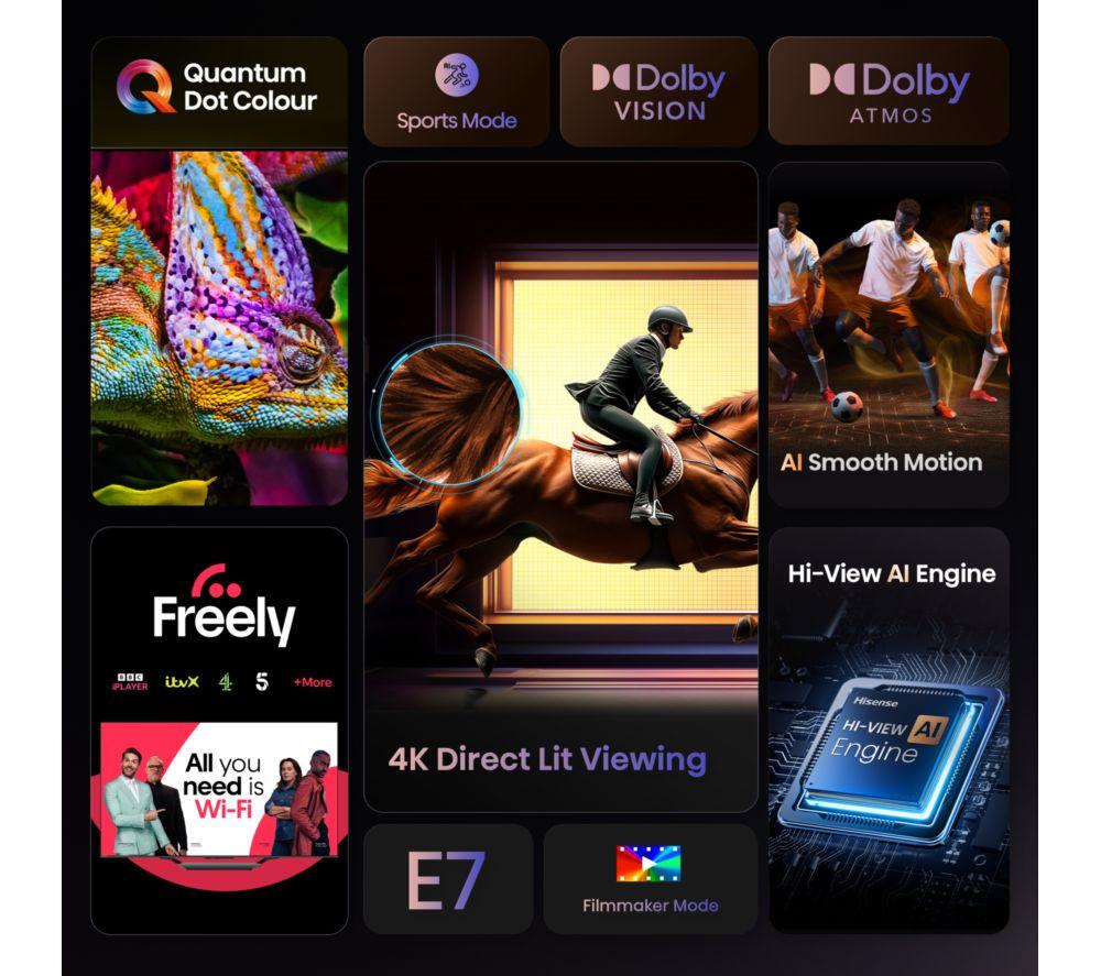 HISENSE E7Q 50" QLED 4K Smart AI TV with Freely - 50E7QTUK image number 3 of 15