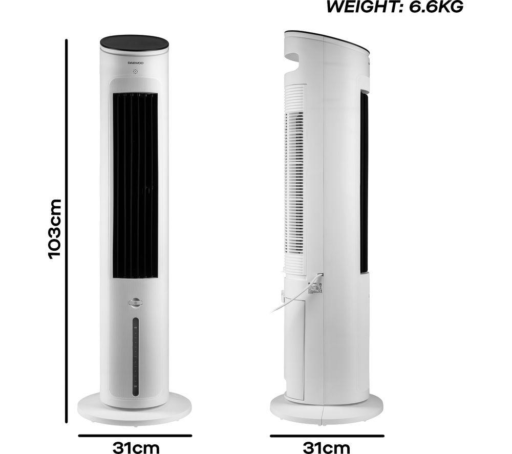 DAEWOO COL1651GE 3-in-1 Air Cooler & Humidifier Tower Fan - White image number 7 of 7