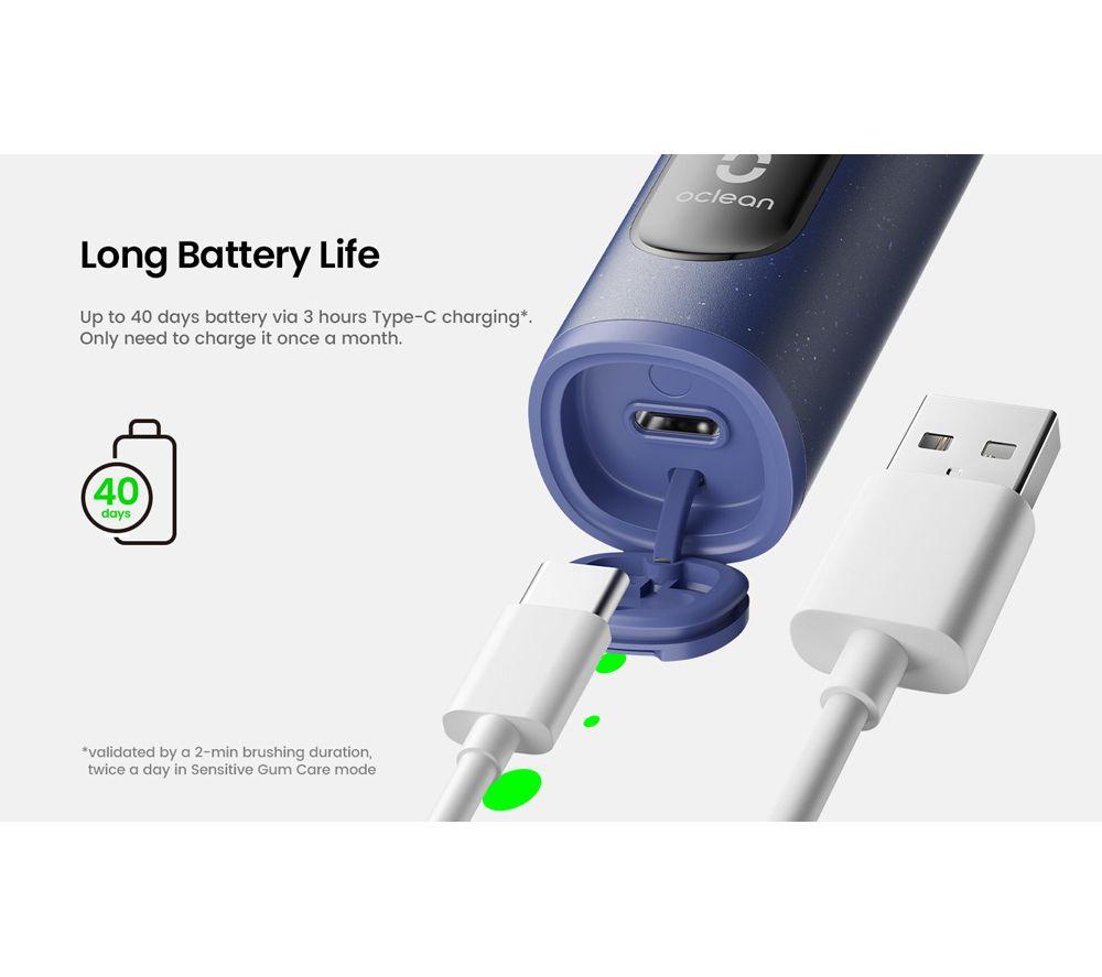 OCLEAN X Lite S Electric Toothbrush - Pack of 2, Blue & Grey image number 2 of 10