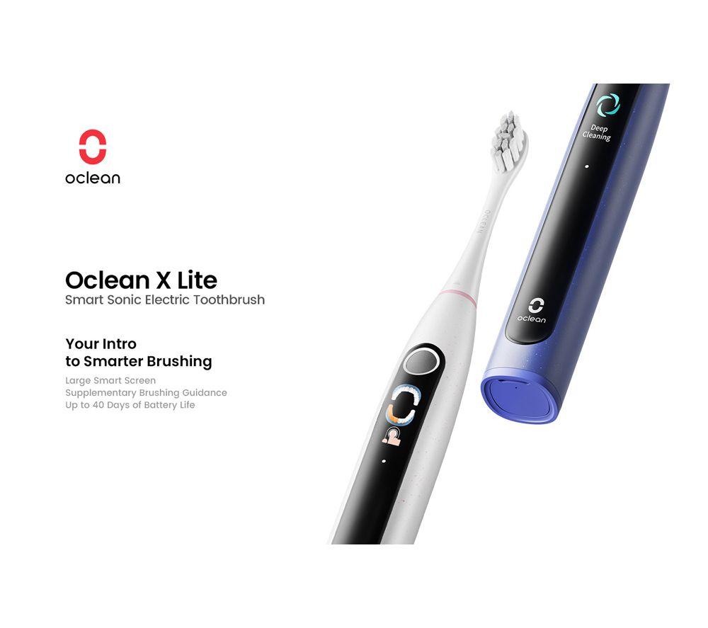OCLEAN X Lite S Electric Toothbrush - Pack of 2, Blue & Grey image number 6 of 10