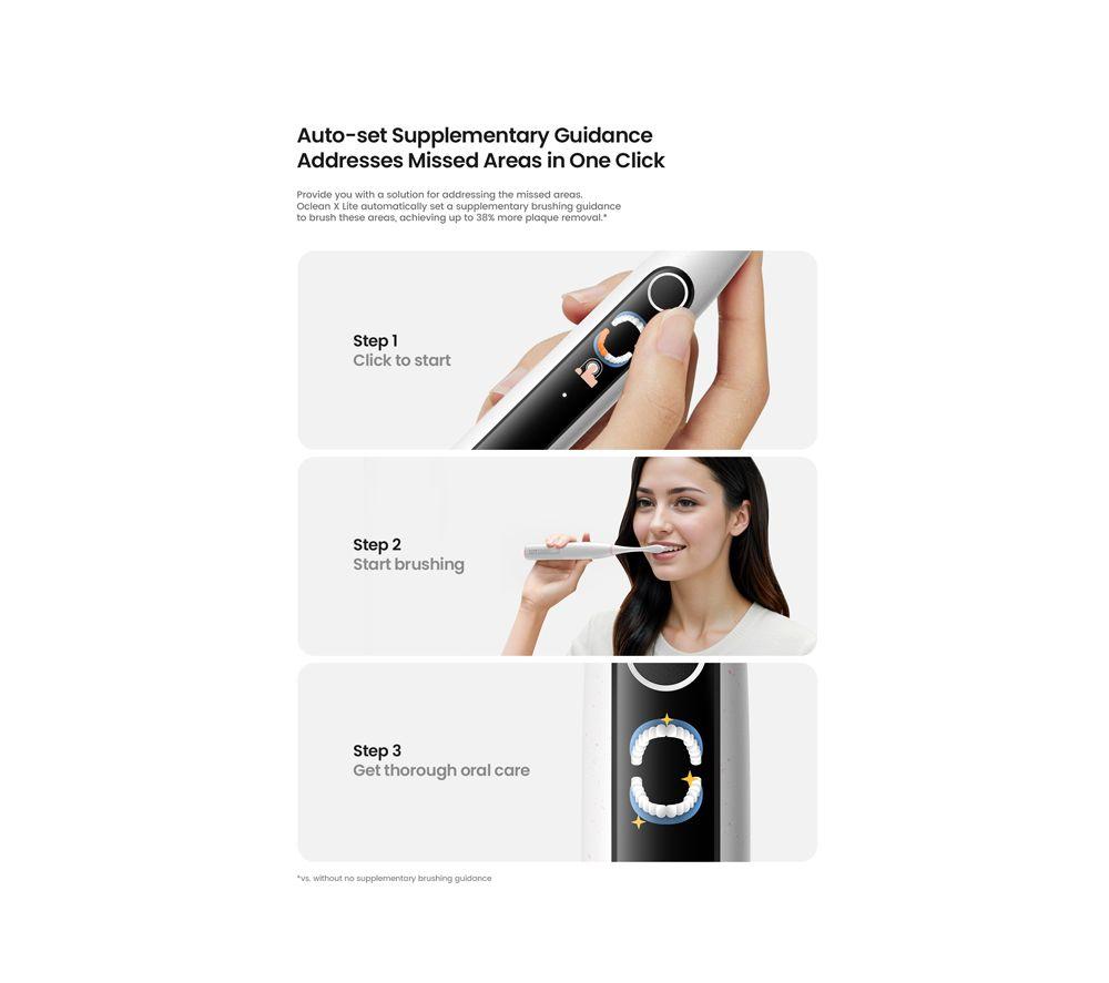OCLEAN X Lite S Electric Toothbrush - Pack of 2, Blue & Grey image number 8 of 10