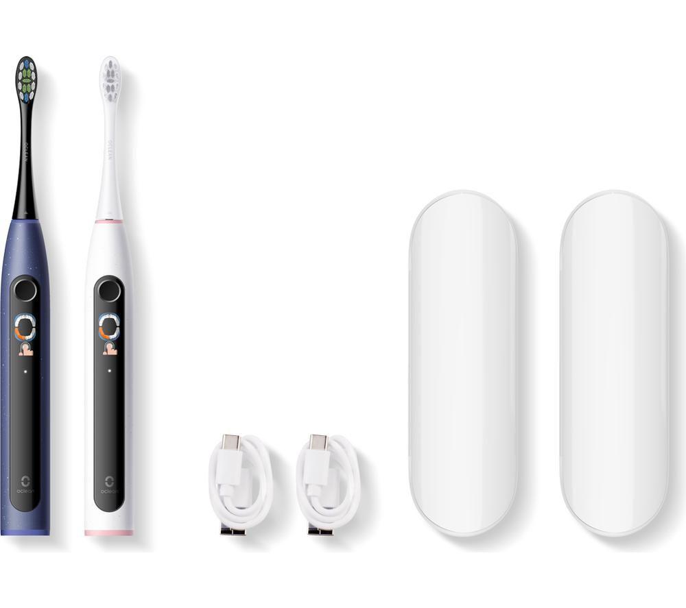 OCLEAN X Lite S Electric Toothbrush - Pack of 2, Blue & Grey image number 9 of 10