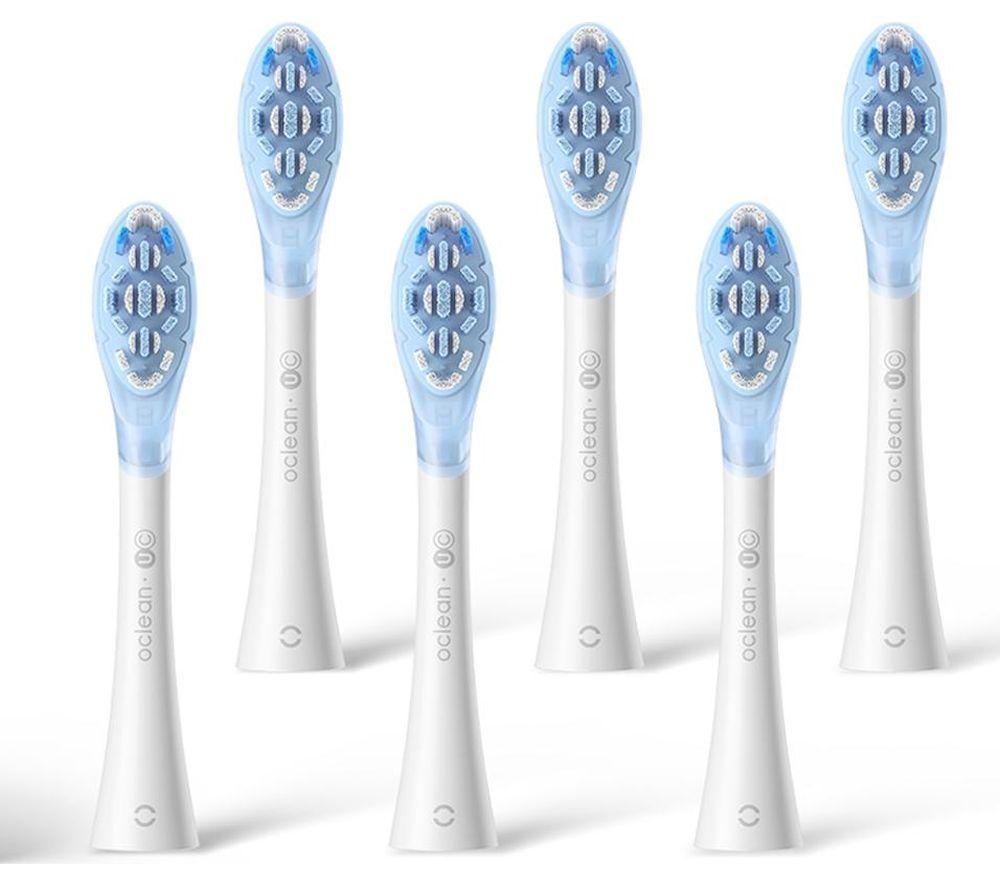 Oclean C04000383 Replacement Brush Heads - Pack Of 6, White & Blue