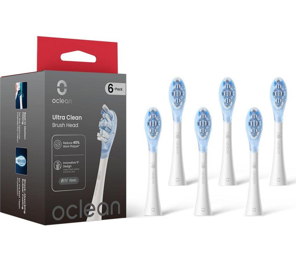 OCLEAN C04000383 Replacement Brush Heads - Pack of 6, White & Blue image number 2 of 7