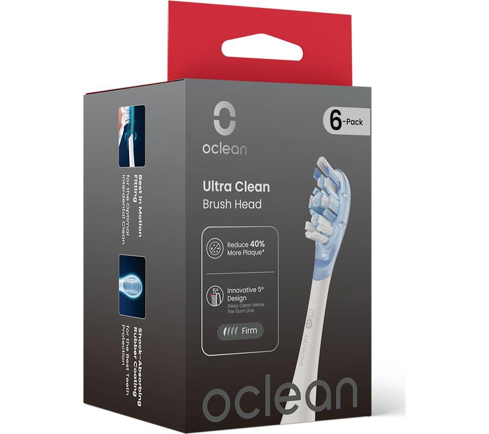 OCLEAN C04000383 Replacement Brush Heads - Pack of 6, White & Blue image number 6 of 7
