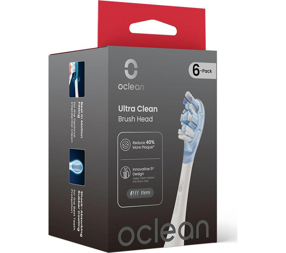 OCLEAN C04000383 Replacement Brush Heads - Pack of 6, White & Blue image number 7 of 7
