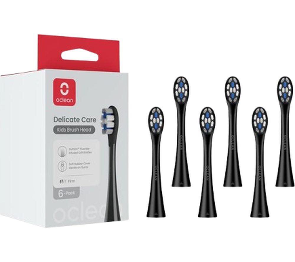 Oclean P3k8 Replacement Kids Brush Heads - Pack Of 6, Black