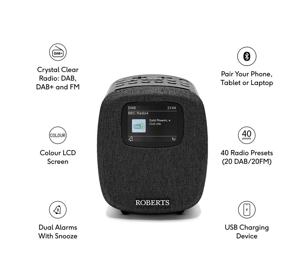 ROBERTS Ortus 5 DAB+/FM Bluetooth Radio - Black image number 4 of 7