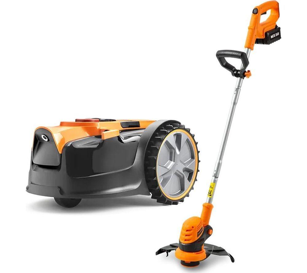 LAWNMASTER OcuMow 16 MX 24V VBRM16 Robotic Lawn Mower & Grass Trimmer - Orange & Black, Black,Orange