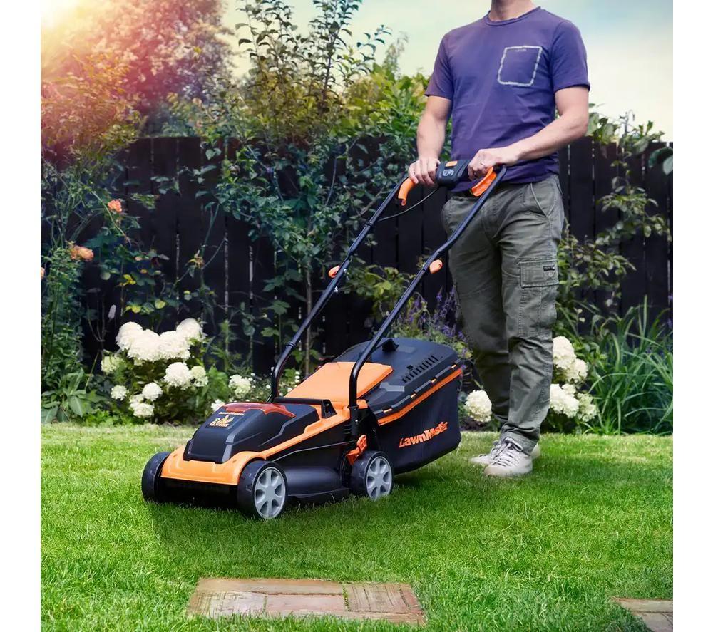 LAWNMASTER CLM2432K-01 Cordless Rotary Lawn Mower - Orange & Black image number 4 of 10
