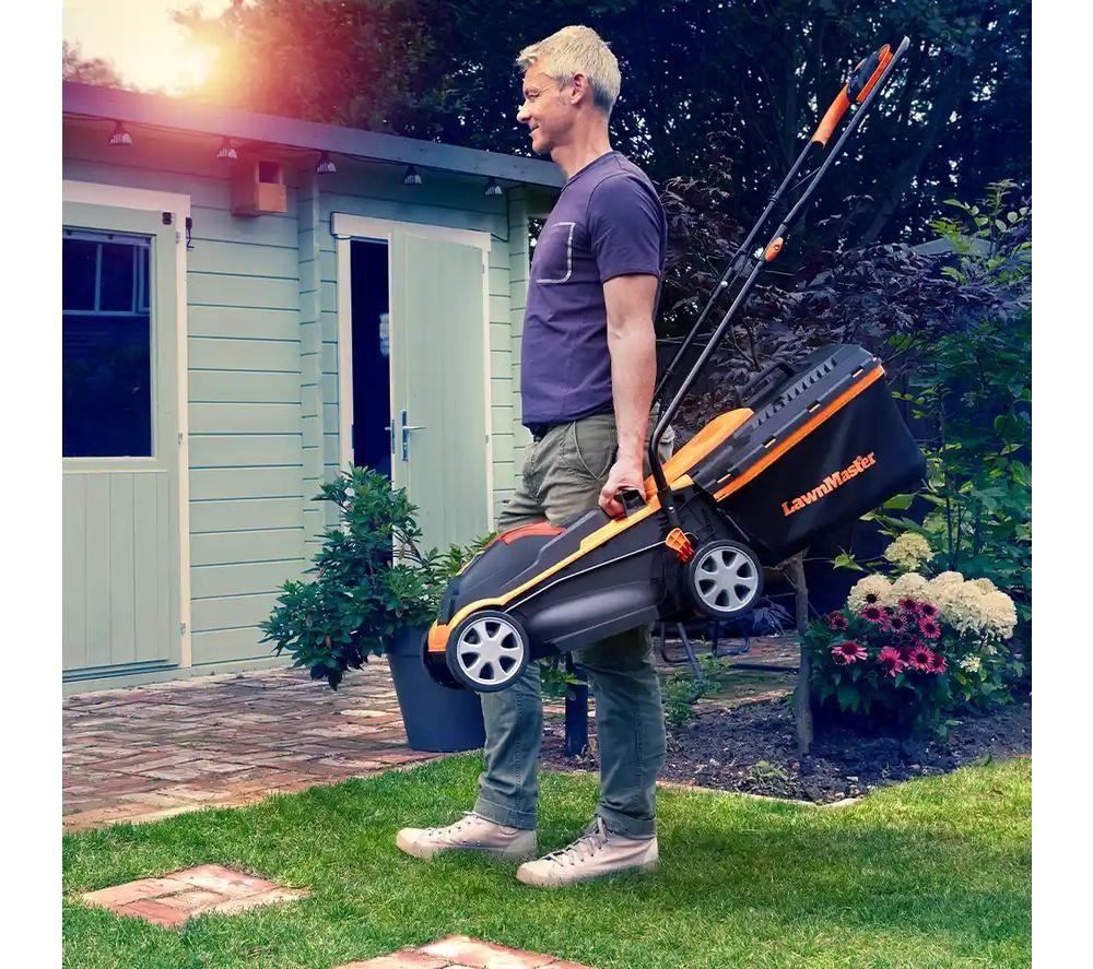 LAWNMASTER CLM2432K-01 Cordless Rotary Lawn Mower - Orange & Black image number 5 of 10