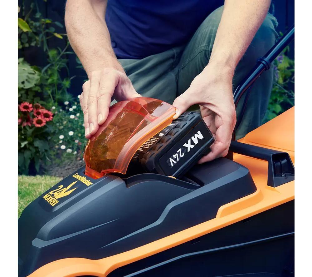 LAWNMASTER CLM2432K-01 Cordless Rotary Lawn Mower - Orange & Black image number 7 of 10