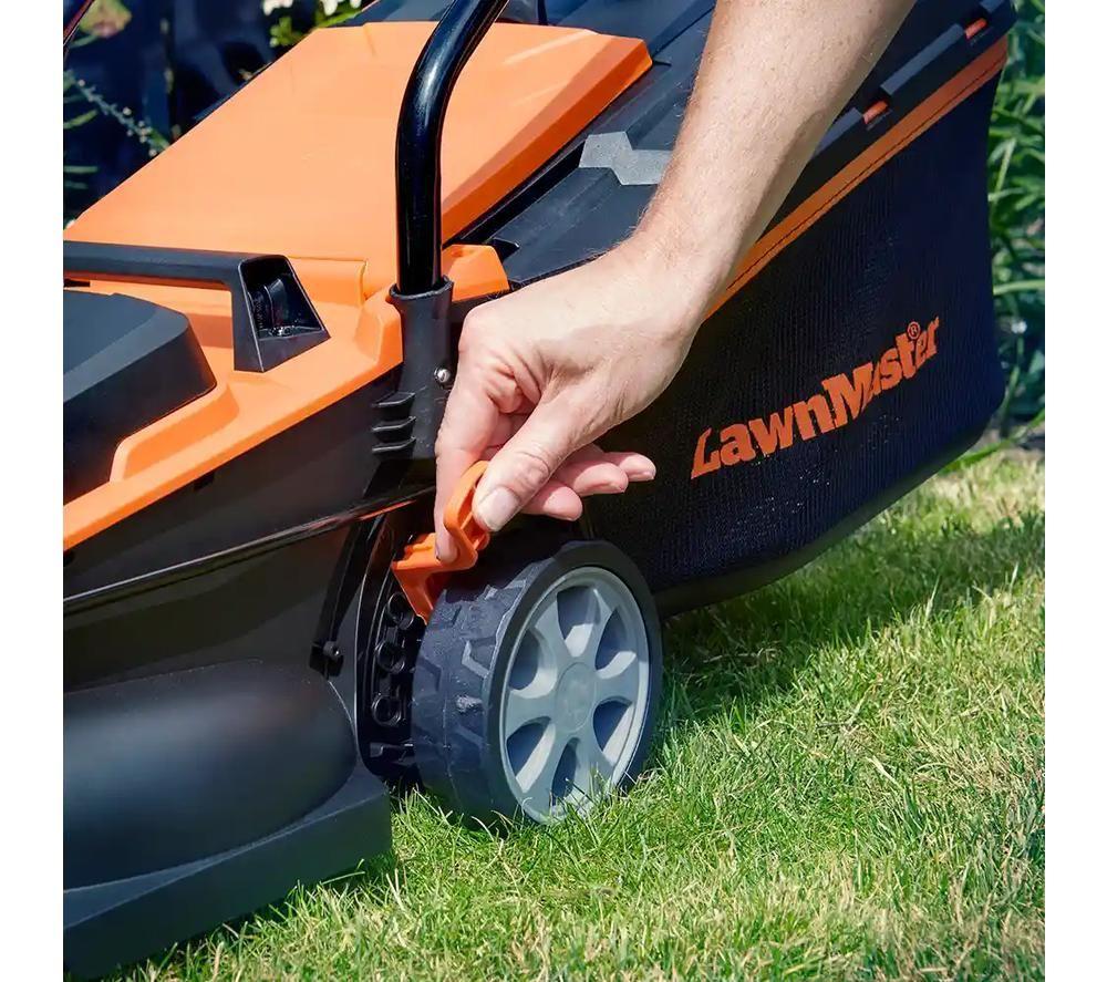 LAWNMASTER CLM2432K-01 Cordless Rotary Lawn Mower - Orange & Black image number 9 of 10