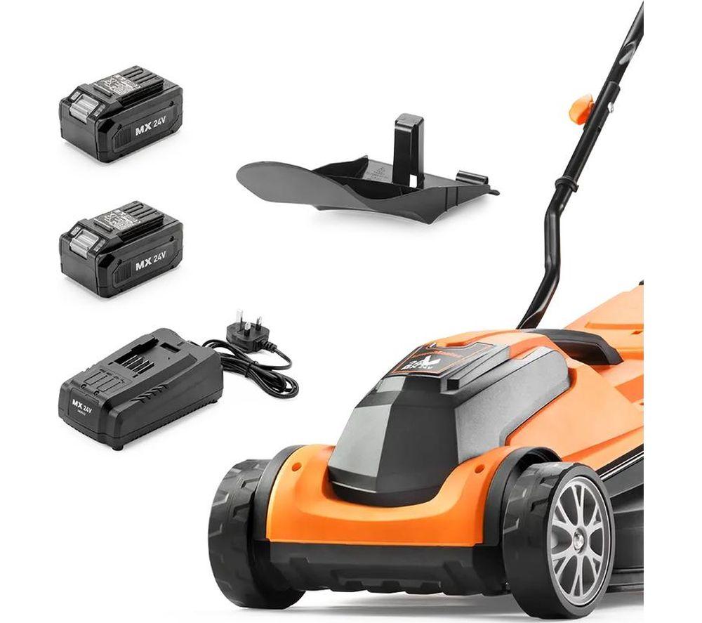 LAWNMASTER 34 cm MX 24V Cordless Lawn Mower with Battery - Orange & Black image number 2 of 10