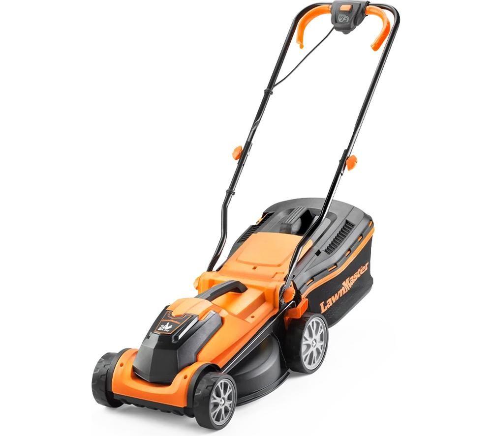 LAWNMASTER MX 24V Cordless Lawn Mower with 2 Batteries - Orange & Black, Orange