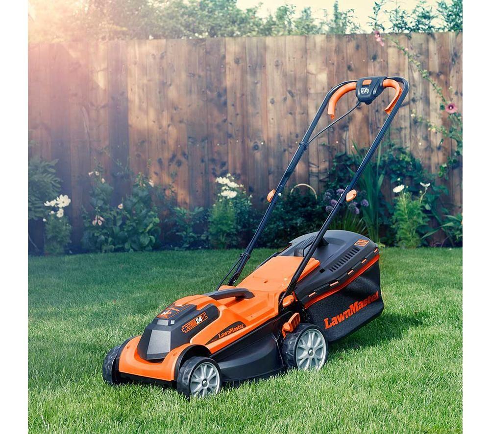 LAWNMASTER MX 24V Cordless Lawn Mower with 2 Batteries - Orange & Black image number 3 of 9