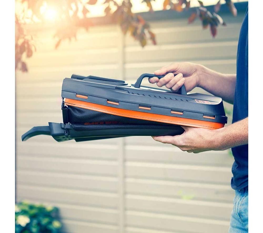 LAWNMASTER MX 24V Cordless Lawn Mower with 2 Batteries - Orange & Black image number 6 of 9
