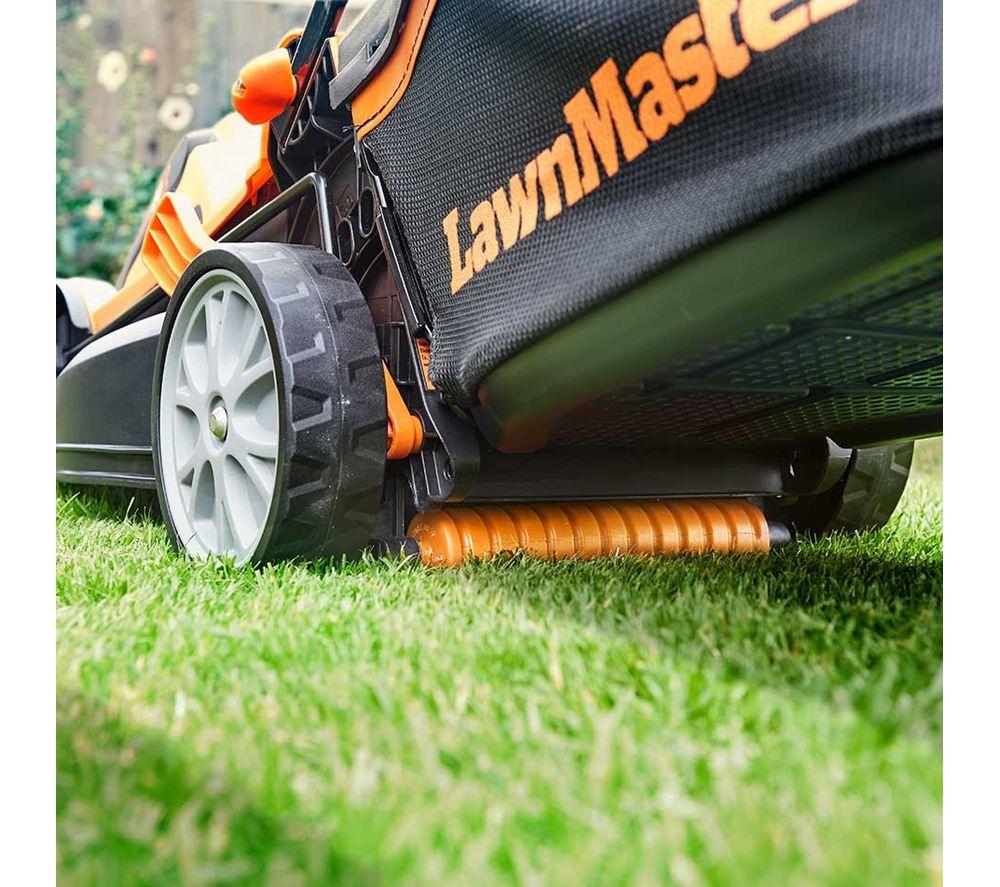 LAWNMASTER MFGT COMBO Cordless Rotary Lawn Mower & Grass Trimmer Set - Orange & Black image number 2 of 7