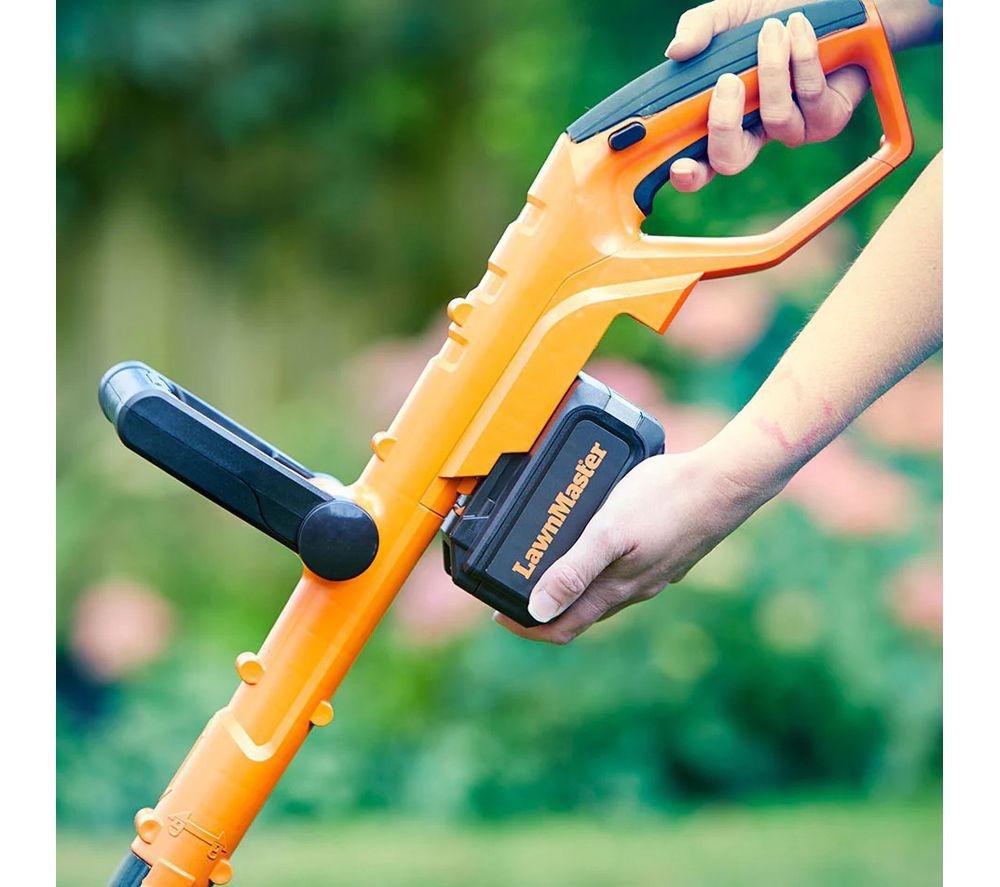 LAWNMASTER MFGT COMBO Cordless Rotary Lawn Mower & Grass Trimmer Set - Orange & Black image number 5 of 7