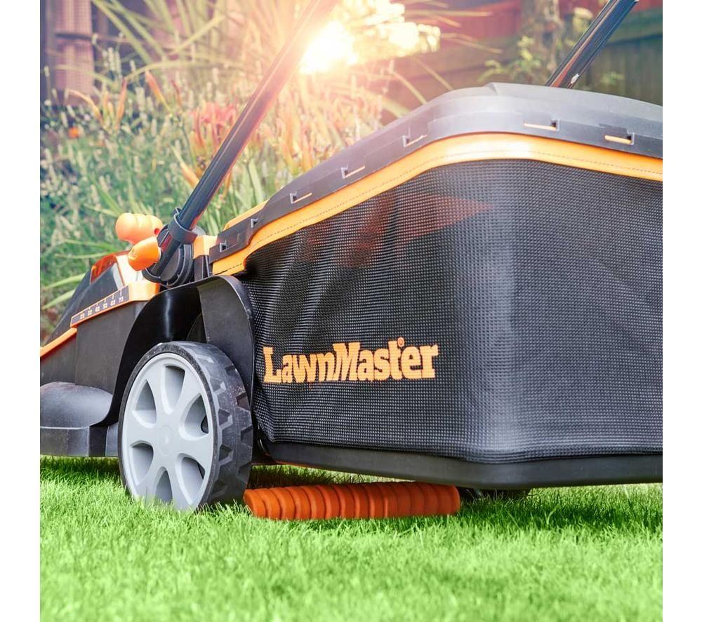 LAWNMASTER CLMF4841E-01 Cordless Rotary Lawn Mower - Orange & Black image number 2 of 14