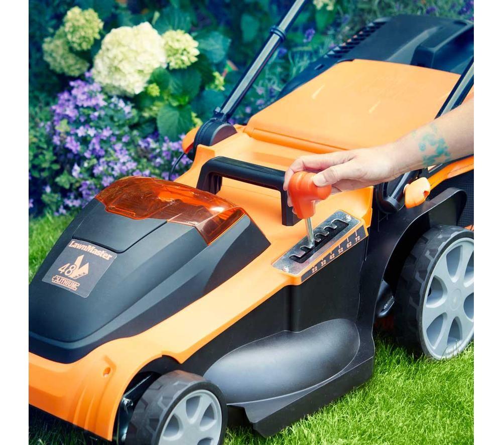 LAWNMASTER CLMF4841E-01 Cordless Rotary Lawn Mower - Orange & Black image number 7 of 14