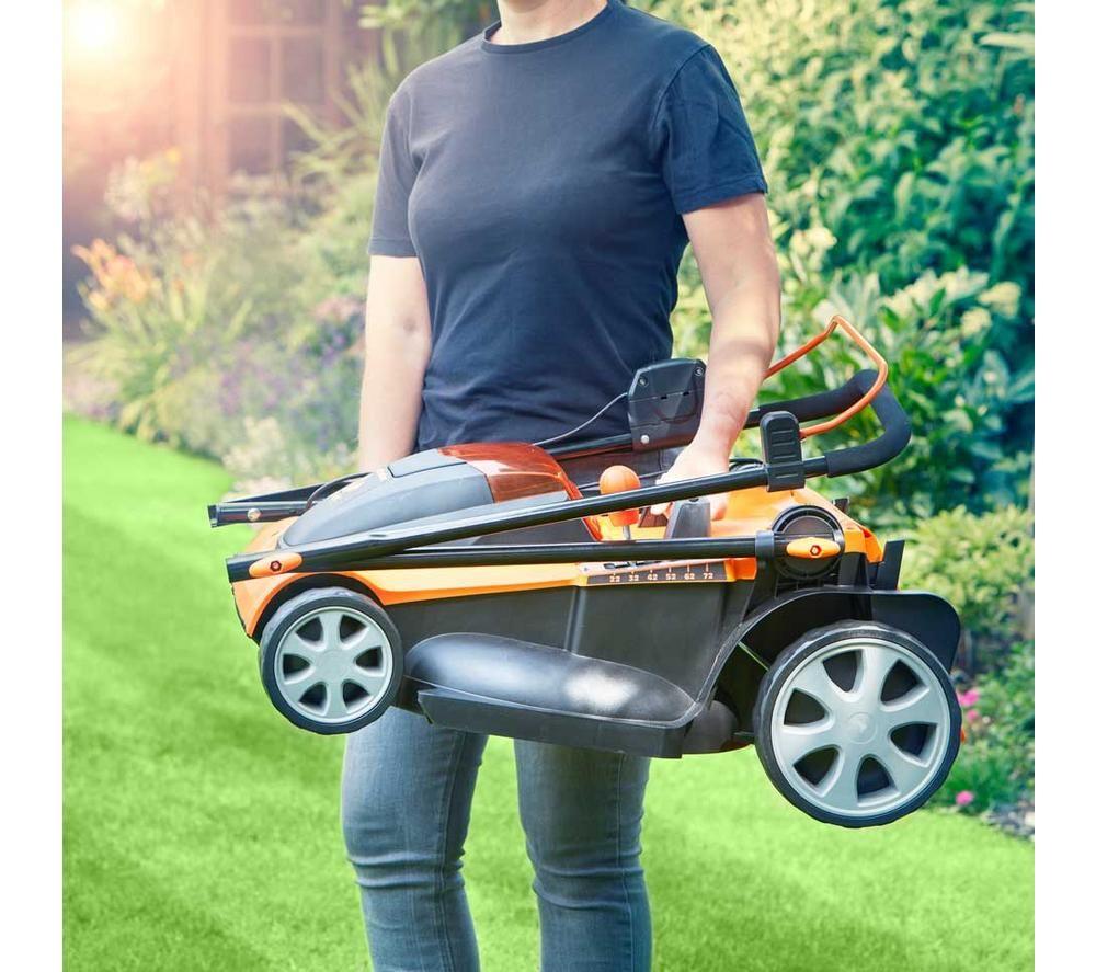 LAWNMASTER CLMF4841E-01 Cordless Rotary Lawn Mower - Orange & Black image number 10 of 14