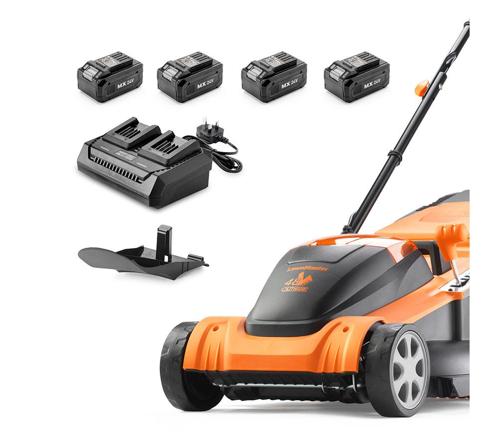 LAWNMASTER CLMF4841E-01 Cordless Rotary Lawn Mower - Orange & Black image number 13 of 14