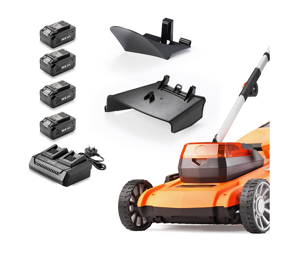LAWNMASTER CLMF4846A-01 Cordless Rotary Lawn Mower - Orange & Black image number 3 of 16