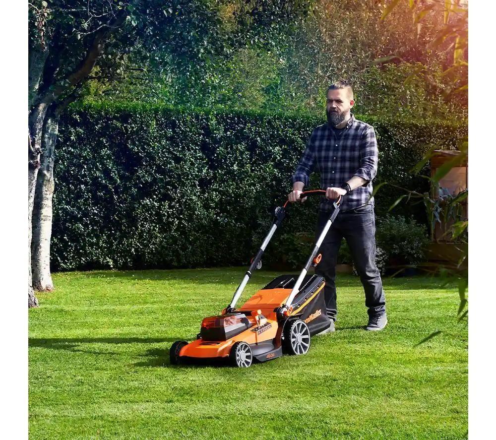 LAWNMASTER CLMF4846A-01 Cordless Rotary Lawn Mower - Orange & Black image number 6 of 16