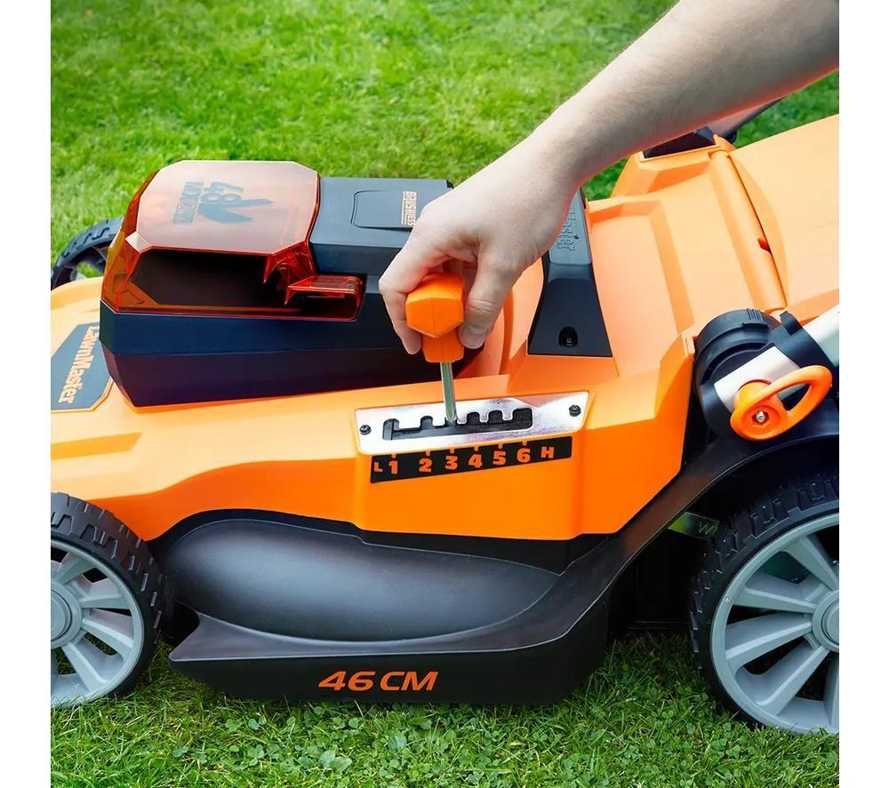 LAWNMASTER CLMF4846A-01 Cordless Rotary Lawn Mower - Orange & Black image number 11 of 16
