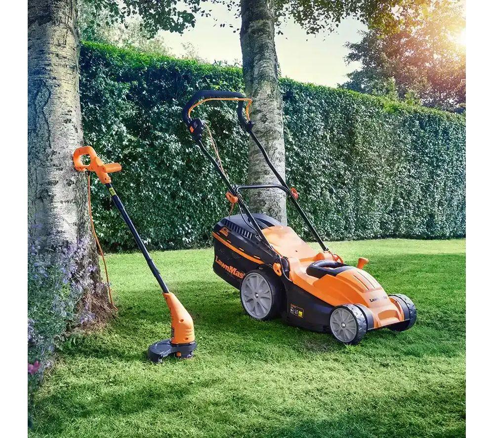 LAWNMASTER MEB1840M Corded Rotary Lawn Mower & Grass Trimmer - Orange & Black image number 2 of 7
