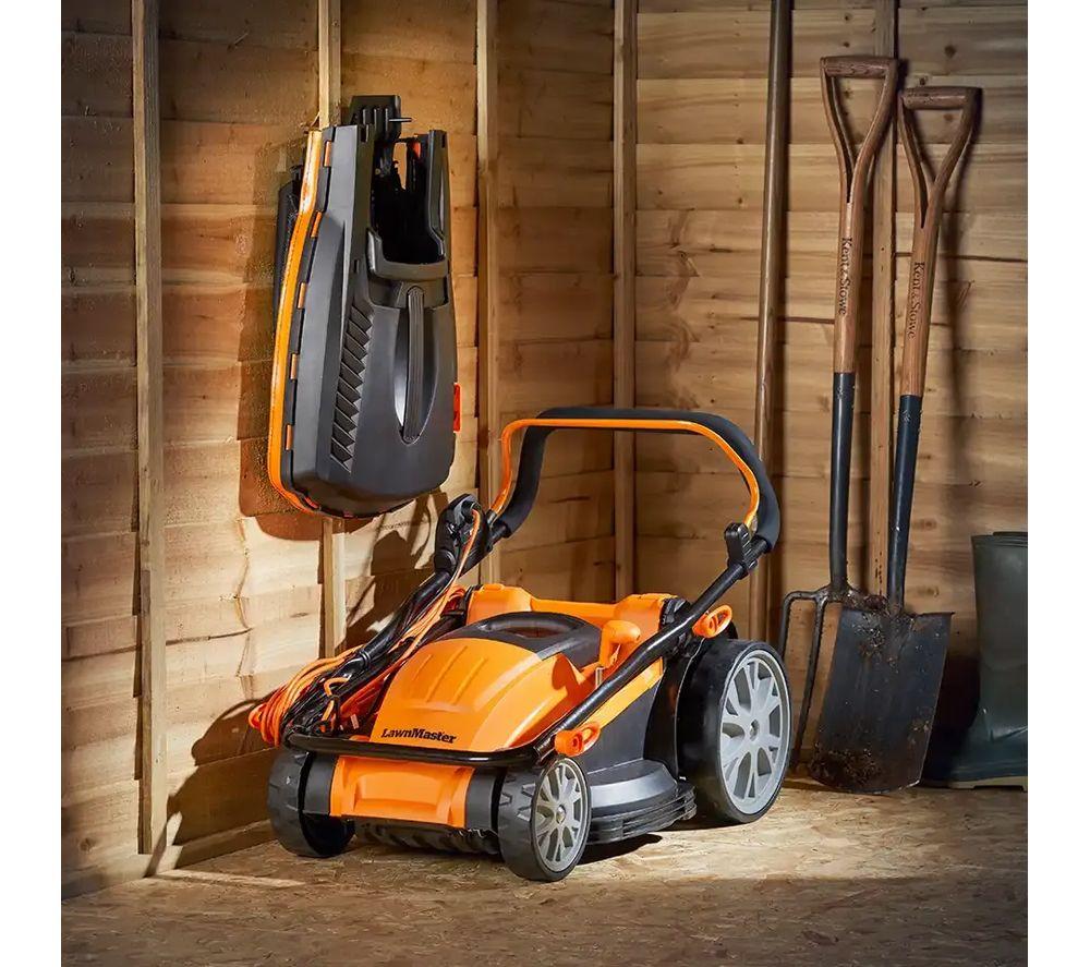 LAWNMASTER MEB1840M Corded Rotary Lawn Mower & Grass Trimmer - Orange & Black image number 4 of 7