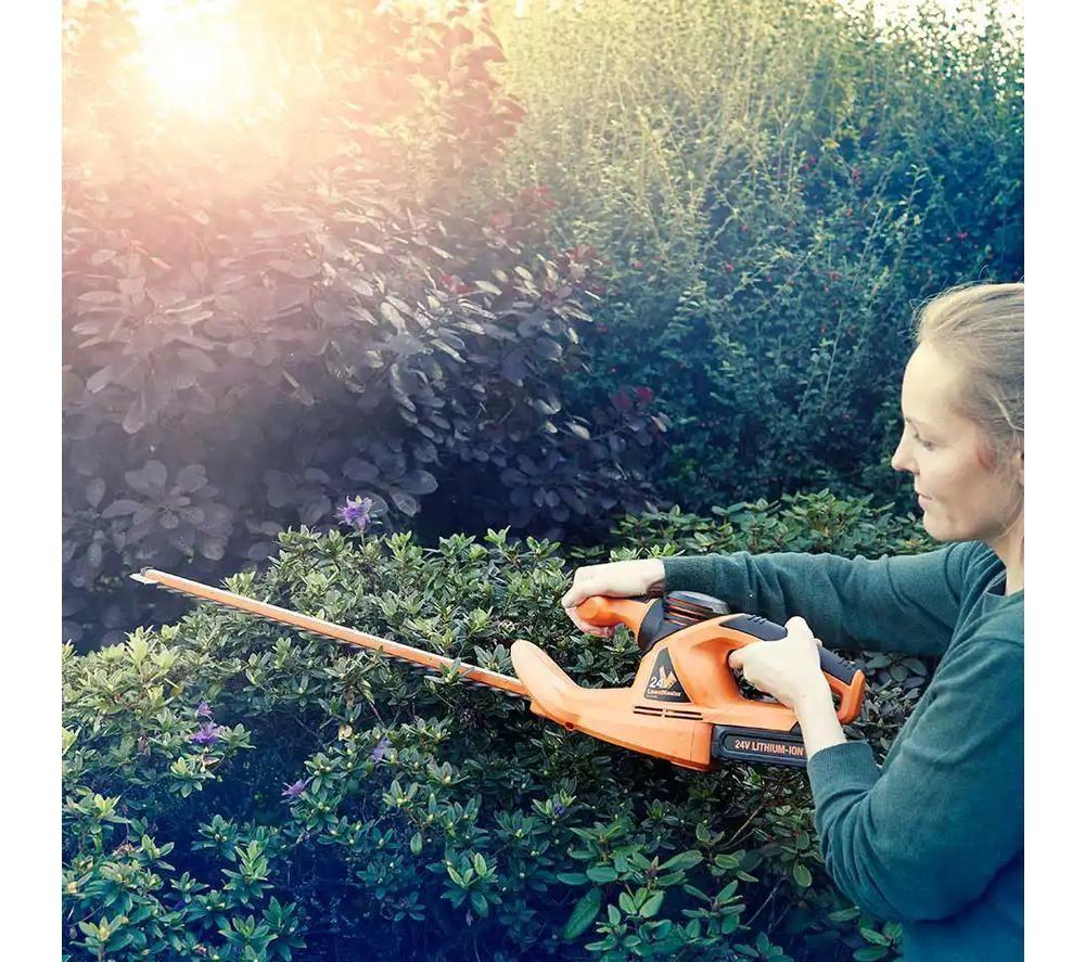 LAWNMASTER CLHT2452-01 Cordless Hedge Trimmer - Black & Orange image number 2 of 6