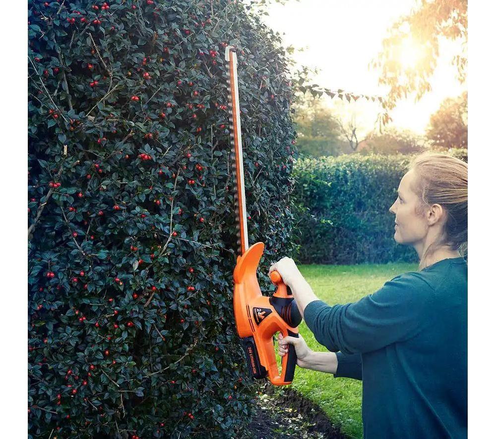 LAWNMASTER CLHT2452-01 Cordless Hedge Trimmer - Black & Orange image number 3 of 6